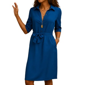 Women's elegant midi dress back view