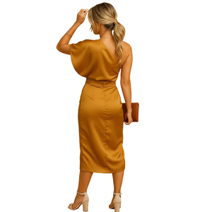 Elegant slim-fit dress for women with timeless minimalist design, perfect for work, formal events, and evening occasions.