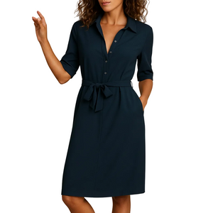 Women's elegant midi dress angled view